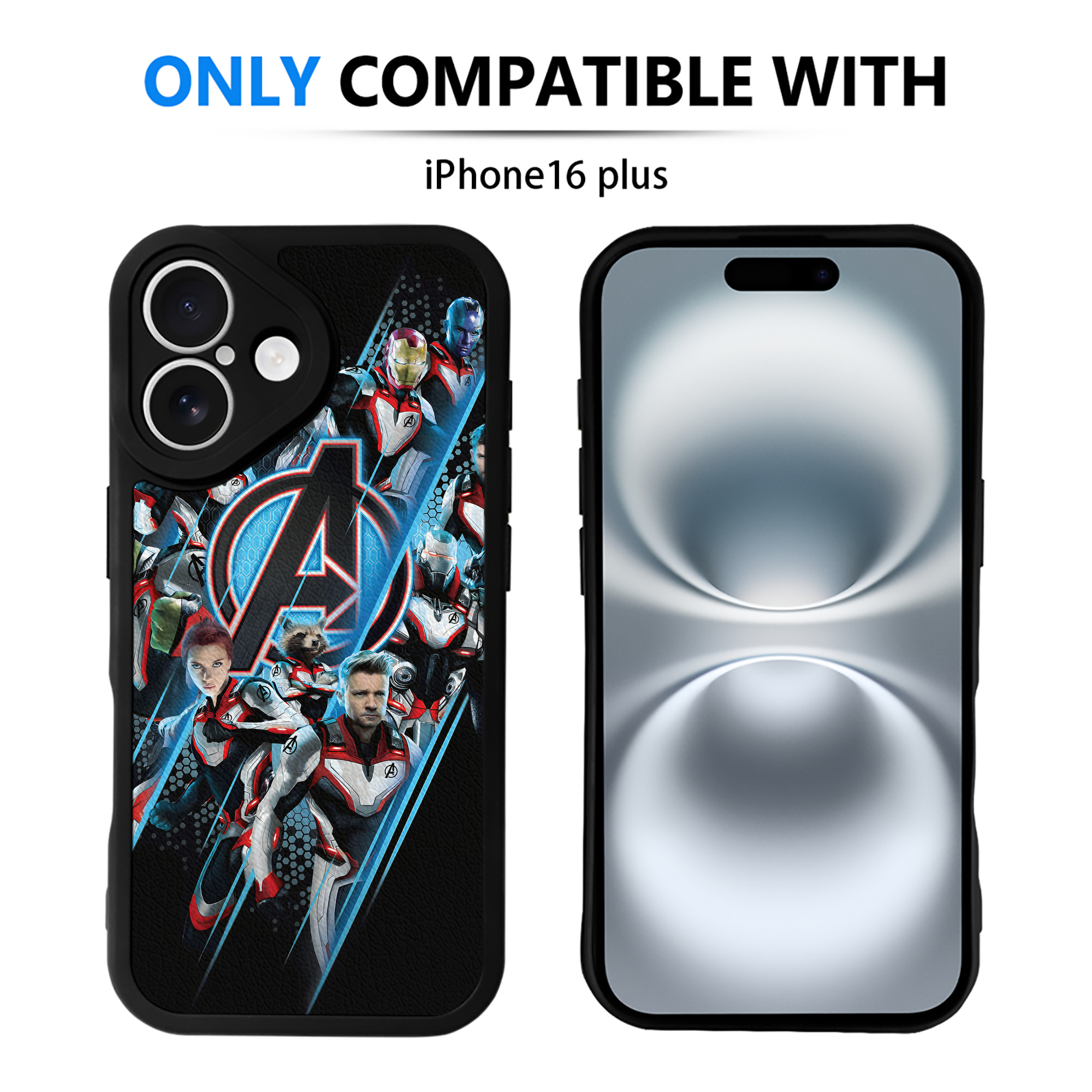 （画像用） アベンジャーズ The Avengers 【iPhone 16シリーズ対応】シリコンスマホケース（レザー調） 材質：シリコン
